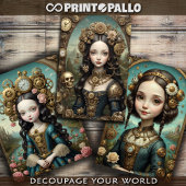 Mona Lisa in steampunk popversie Inpakpapier Vel