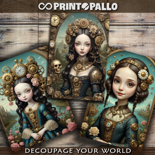 Mona Lisa in steampunk popversie Inpakpapier Vel