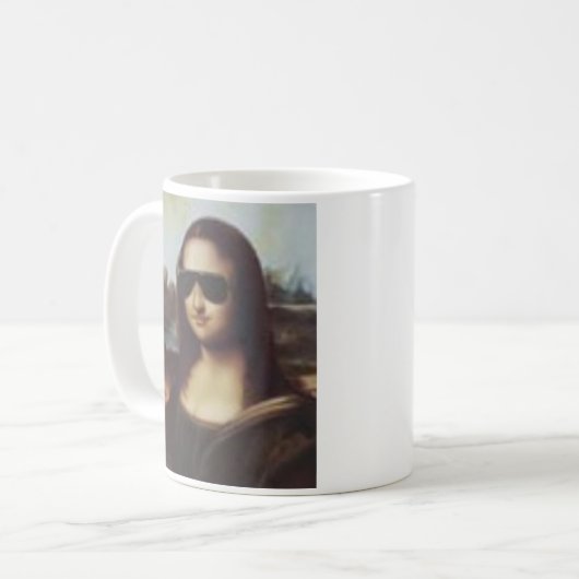 MONA LISA IN SUNGLASSEN KOFFIEMOK (Voorkant links)