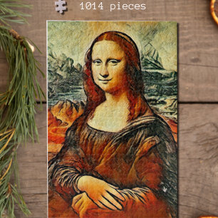 Mona Lisa in warme kleuren Legpuzzel