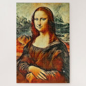 Mona Lisa in warme kleuren Legpuzzel (Verticaal)