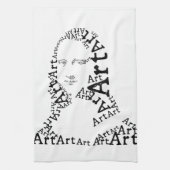 Mona Lisa in woorden Theedoek (Verticaal)