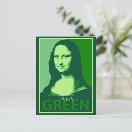 Mona Lisa is Groen Briefkaart (Staand voorkant)