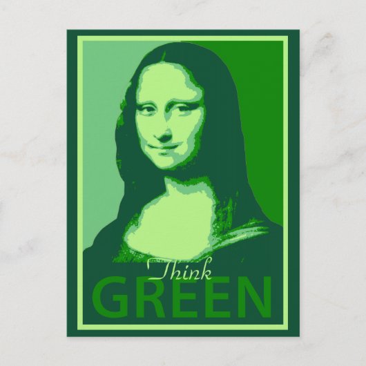 Mona Lisa is Groen Briefkaart (Voorkant)