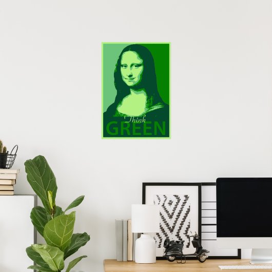 Mona Lisa is Groen Poster (Thuiskantoor)