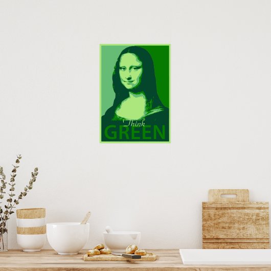 Mona Lisa is Groen Poster (Keuken)
