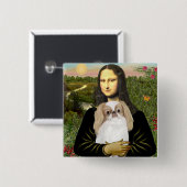 Mona Lisa - Japanse Chin (L1) Vierkante Button 5,1 Cm (Voorkant /achterkant)