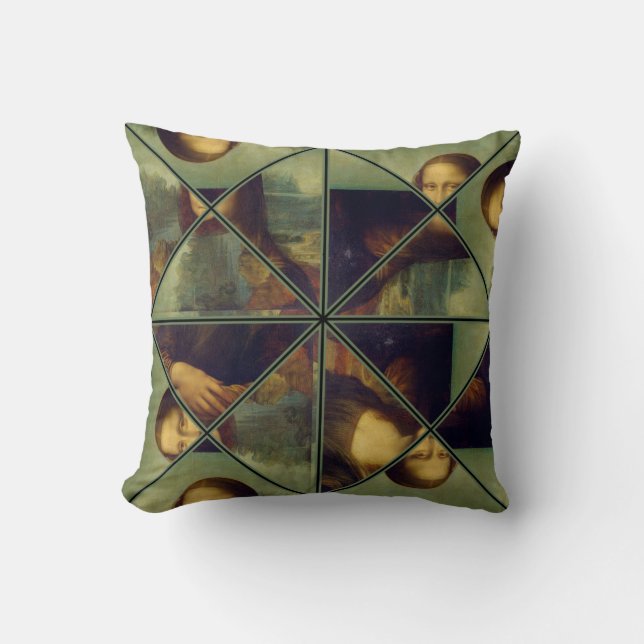 Mona Lisa Kaleidoscope Art Pillow Kussen (Voorkant)