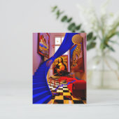 Mona lisa-kamer briefkaart (Staand voorkant)