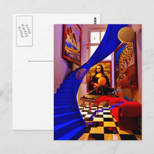 Mona lisa-kamer briefkaart (Voorkant / Achterkant)