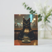 Mona Lisa Kat in een koffiezaak Briefkaart (Staand voorkant)