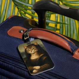 Mona Lisa Kat Parodie Renaissance Kunst Bagagelabel