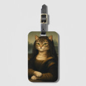 Mona Lisa Kat Parodie Renaissance Kunst Bagagelabel (Voorkant (verticaal))
