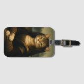 Mona Lisa Kat Parodie Renaissance Kunst Bagagelabel (Voorkant (horizontaal))