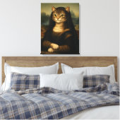 Mona Lisa Kat Parodie Renaissance Kunst Canvas Afdruk (Insitu (Slaapkamer))