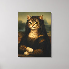 Mona Lisa Kat Parodie Renaissance Kunst Canvas Afdruk