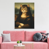 Mona Lisa Kat Parodie Renaissance Kunst Canvas Afdruk (Insitu (Woonkamer))