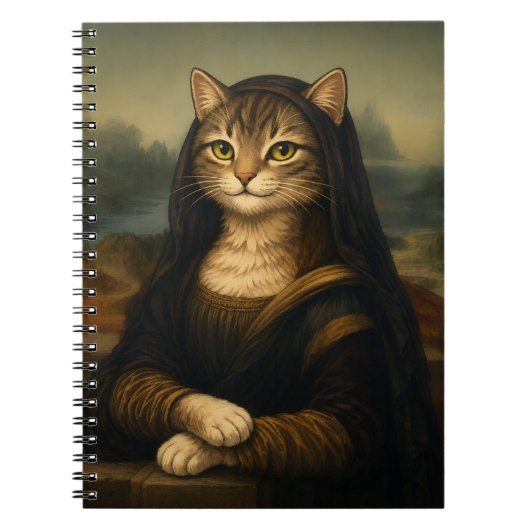 Mona Lisa Kat Parodie Renaissance Kunst Notitieboek (Voorkant)