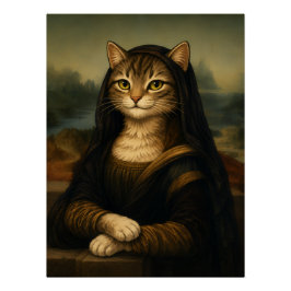 Mona Lisa Kat Parodie Renaissance Kunst Perfect Poster