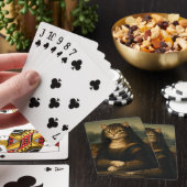 Mona Lisa Kat Parodie Renaissance Kunst Pokerkaarten (Insitu)