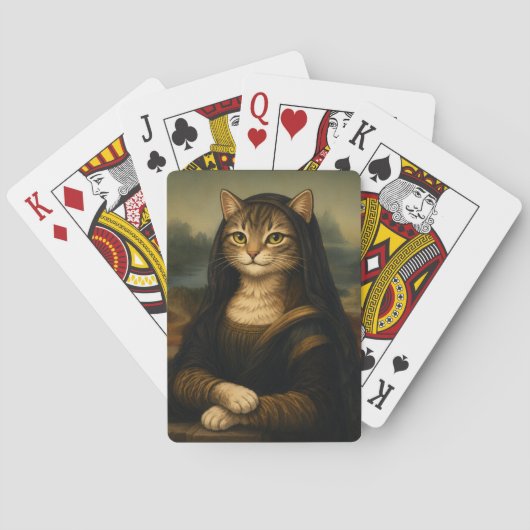 Mona Lisa Kat Parodie Renaissance Kunst Pokerkaarten (Achterkant)