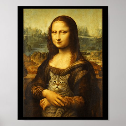 Mona Lisa Kat Voor Kattenliefhebbers  Poster (Voorkant)