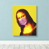 Mona Lisa Kauwgum Bubble Canvas Afdruk (Insitu (Houten vloer))