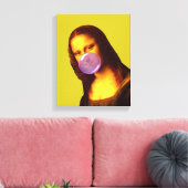 Mona Lisa Kauwgum Bubble Canvas Afdruk (Insitu (Woonkamer))