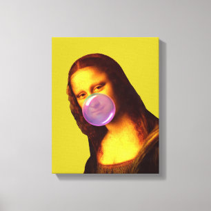 Mona Lisa Kauwgum Bubble Canvas Afdruk