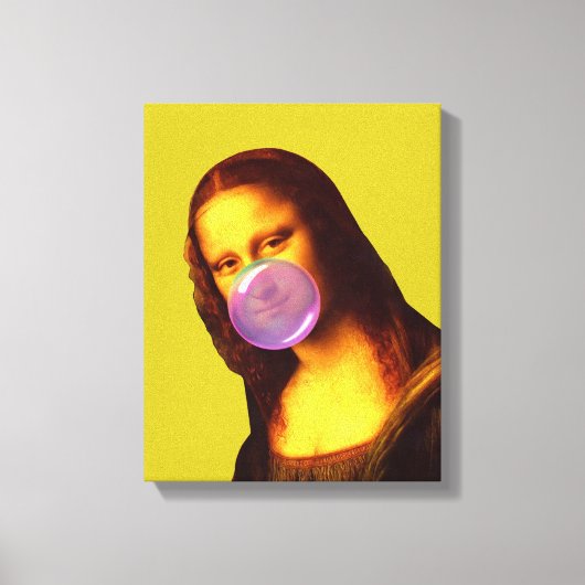Mona Lisa Kauwgum Bubble Canvas Afdruk (Voorkant)