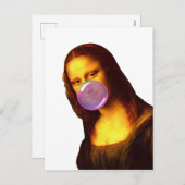 Mona Lisa Kauwgum Bubble Feestdagenkaart (Voorkant / Achterkant)