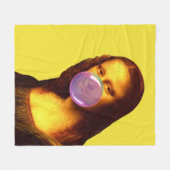 Mona Lisa Kauwgum Bubble Fleece Deken (Voorkant (Horizontaal))