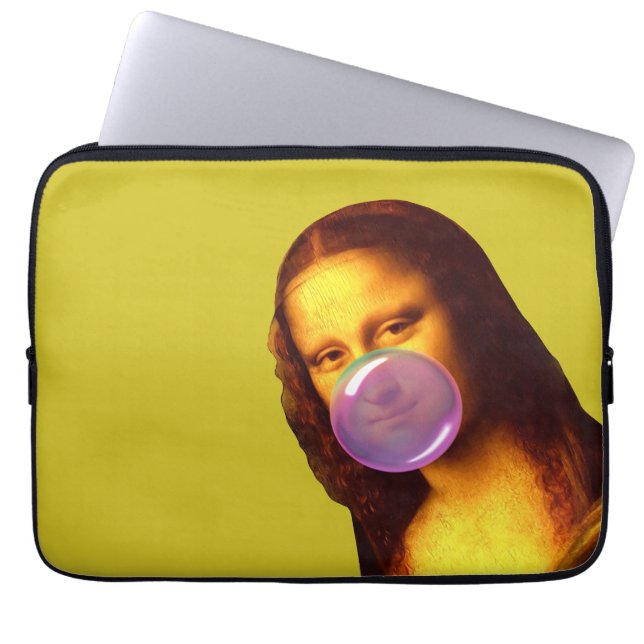 Mona Lisa Kauwgum Bubble Laptop Sleeve (Voorkant)