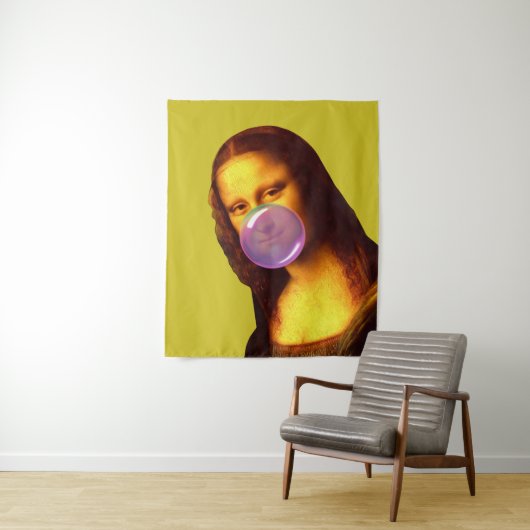 Mona Lisa Kauwgum Bubble Wandkleed (In situ)
