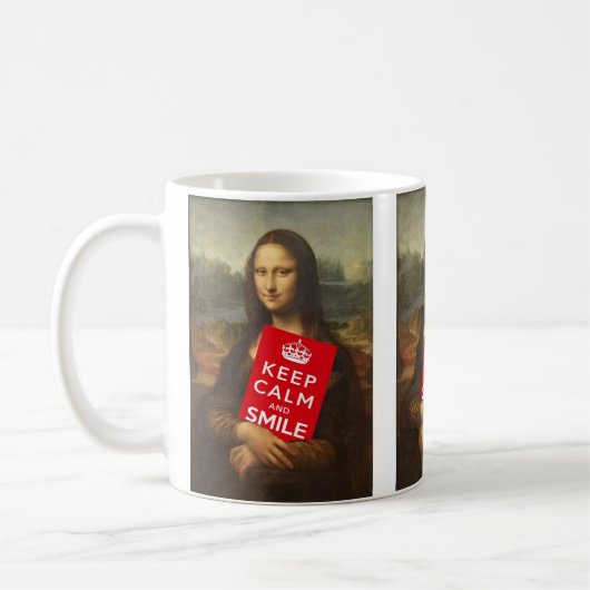 Mona Lisa Keep Calm And Smile Koffiemok (Links)
