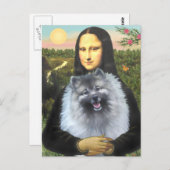 Mona Lisa - Keeshond (F) Briefkaart (Voorkant / Achterkant)
