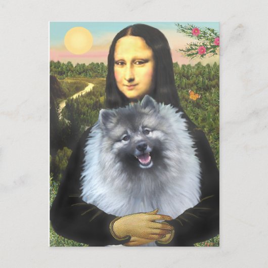 Mona Lisa - Keeshond (V) Briefkaart (Voorkant)