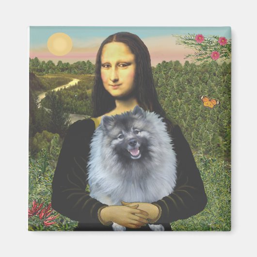 Mona Lisa - Keeshond (V) Magneet (Voorkant)
