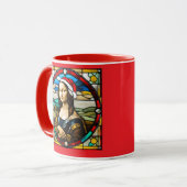 Mona Lisa Kerst Glas in Lood Mok (Voorkant links)