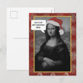 Mona Lisa kerstglimlach Kaart tegen Kerstmis (Voorkant / Achterkant)