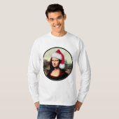 Mona Lisa Kerstman Chapeau Kerstmis T-shirt (Voorkant volledig)