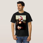 Mona Lisa Kerstman Chapeau Kerstmis T-shirt (Voorkant volledig)