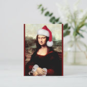Mona Lisa Kerstman Kerstmis Briefkaart (Staand voorkant)