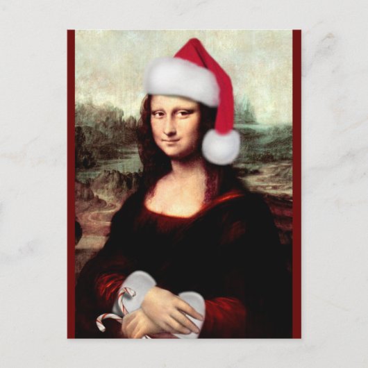 Mona Lisa Kerstman Kerstmis Briefkaart (Voorkant)