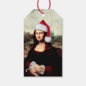 Mona Lisa Kerstman Kerstmis Cadeaulabel (Voorkant)
