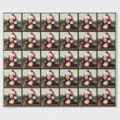 Mona Lisa Kerstman Kerstmis Cadeaupapier (Vlak)