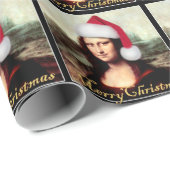 Mona Lisa Kerstman Kerstmis Cadeaupapier (Rol Hoek)