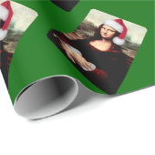 Mona Lisa Kerstman Kerstmis Cadeaupapier (Rol Hoek)