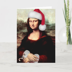 Mona Lisa Kerstman Kerstmis Feestdagen Kaart
