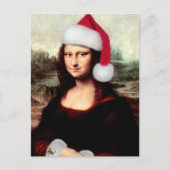 Mona Lisa Kerstman Kerstmis Feestdagenkaart (Voorkant)